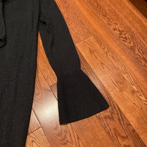 White House Black Market Black Shimmer Bell Sleeve Cardigan - Picture 8 of 9